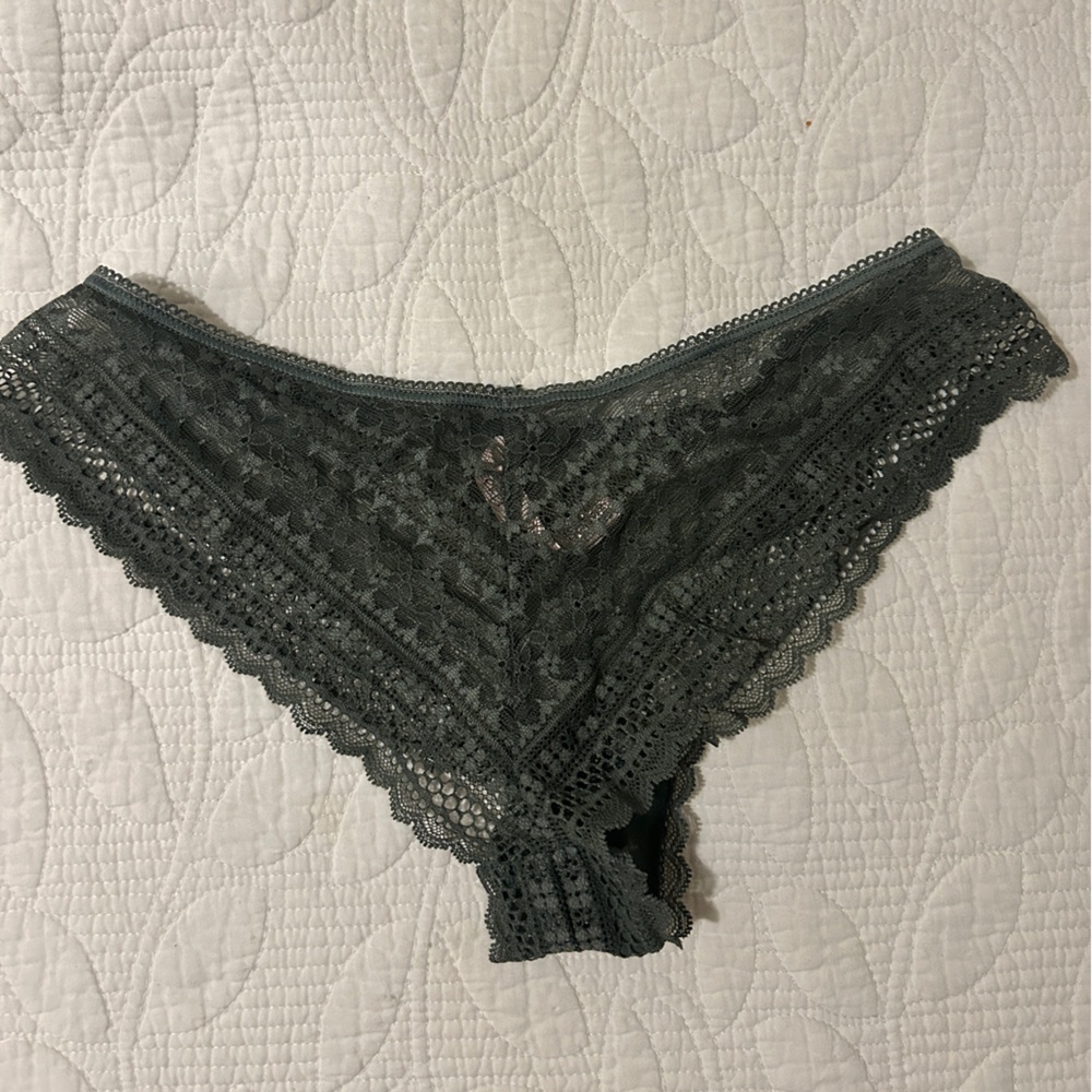 Victoria's Secret Dark Green Lace Cheeky Panties - Picture 3 of 3